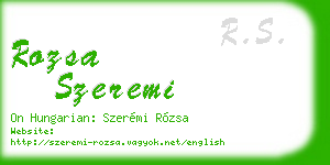 rozsa szeremi business card